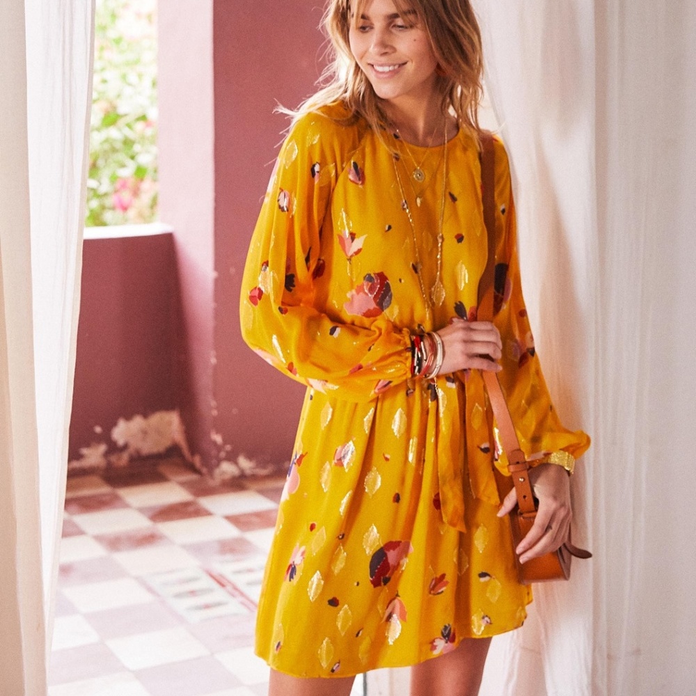 NWT Sézane Aurélia saffron dress FR 42 US 10